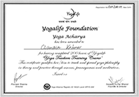 Zertifikat fr Yoga Acharya
